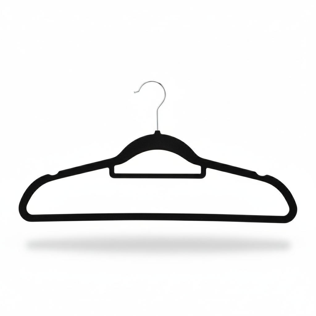 10-Piece Non-Slip Velvet Clothes Hanger-Black