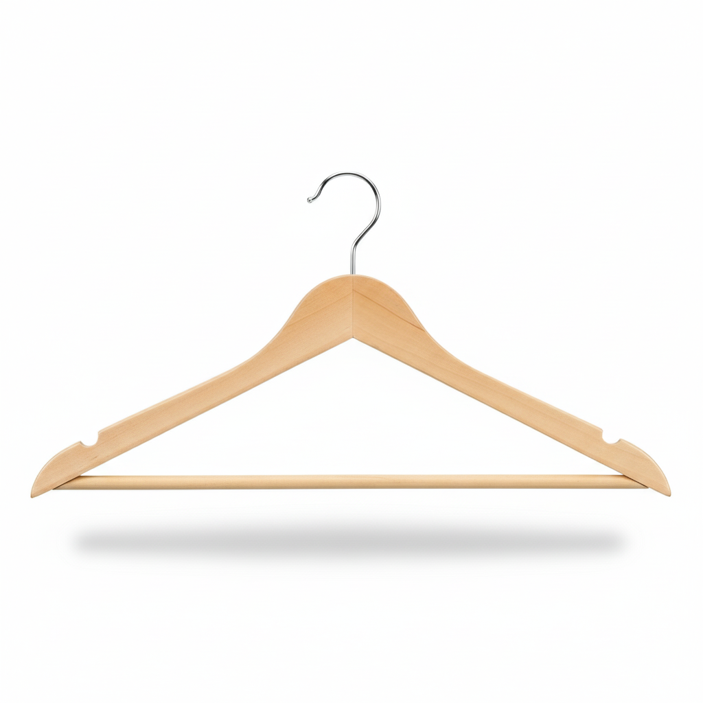 10-Piece Heavy-Duty Wooden Clothes Hanger-Natural Wood
