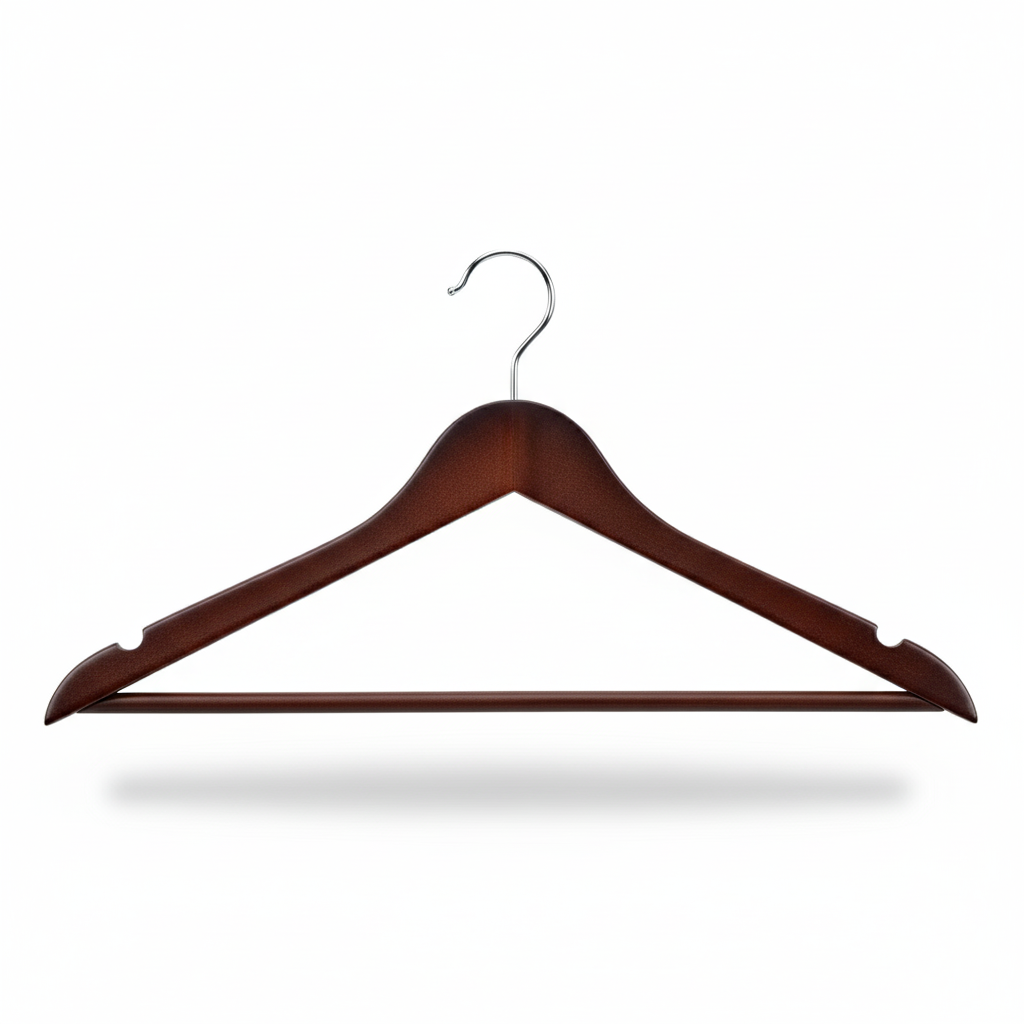 10-Piece Heavy-Duty Wooden Clothes Hanger-Brown