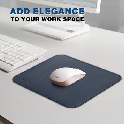 Dual-Sided Leather Mouse Pad | Small ~ 25 X 20 cm | Blue & Yellow