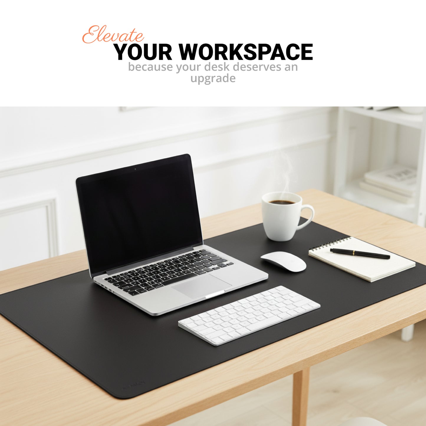 Dual-Sided Leather Desk Pad | 2XL ~ 80 X 40 cm | Black & Red