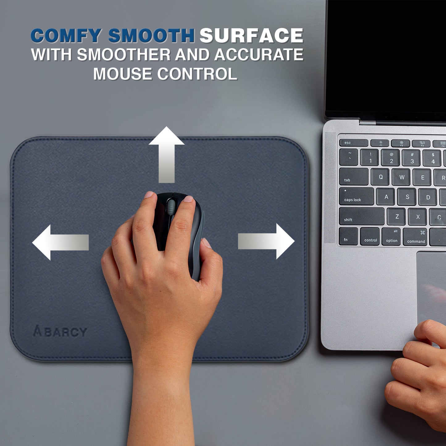 Dual-Sided Leather Mouse Pad | Small ~ 25 X 20 cm | Blue & Yellow